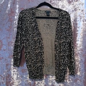 3/4 Sleeve Cheetah Print Cardigan